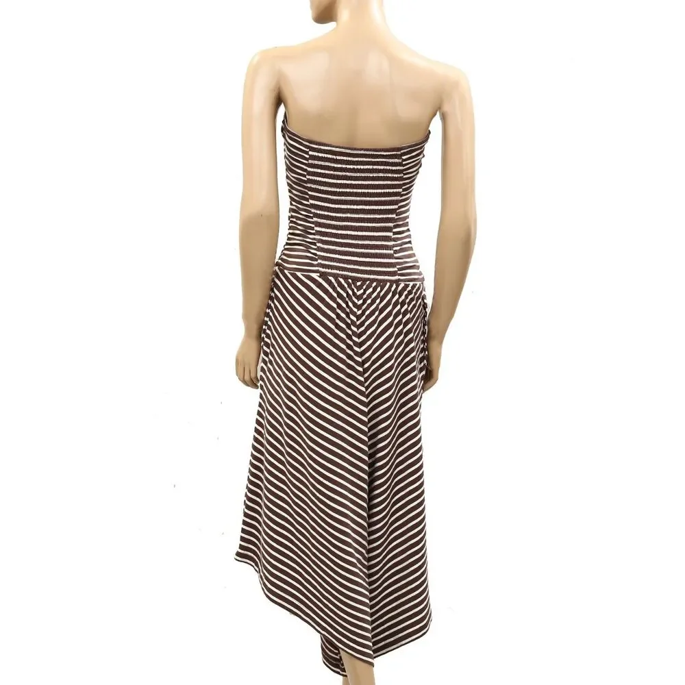 Free People Free Est Daley One-Piece Striped Print Tube Jumpsuit Dress XS 289566